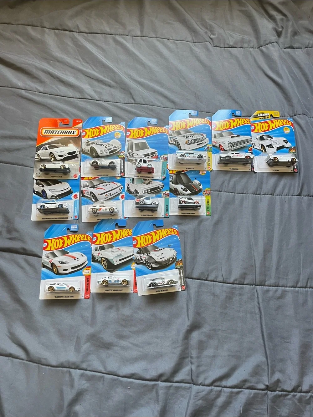 Hot Wheels White Toy Car Collection - Packaged Die-Cast Vehicles